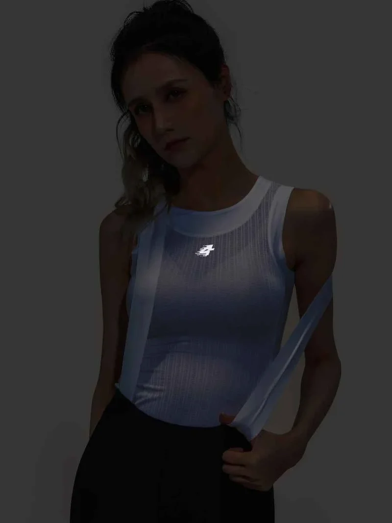 Clouds Women Cycling Base Layer Vest - White