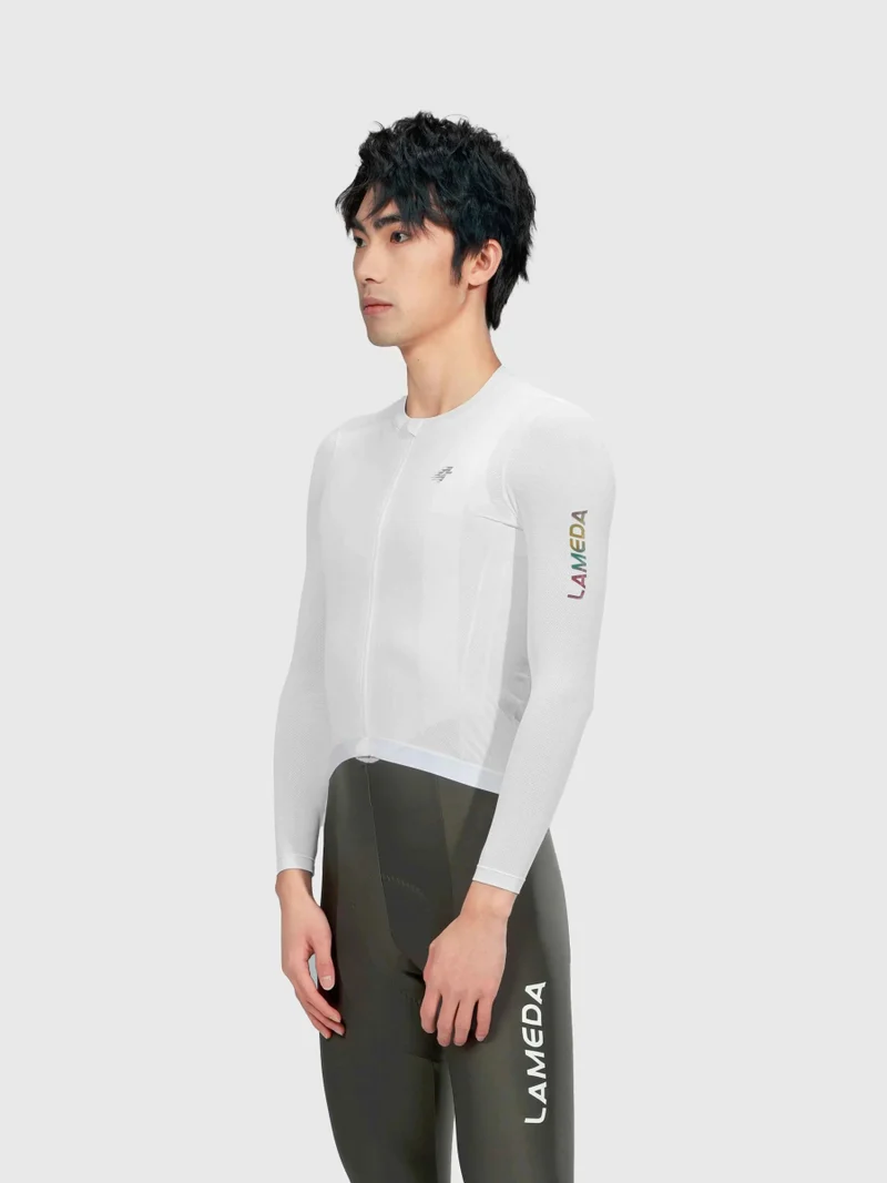 Realm Men Cycling Jersey Long Sleeve - White