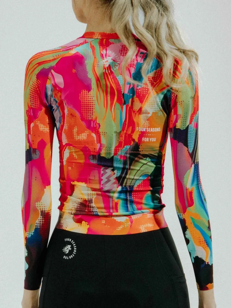 Hue Women Cycling Jersey Long Sleeve - Smoky Red